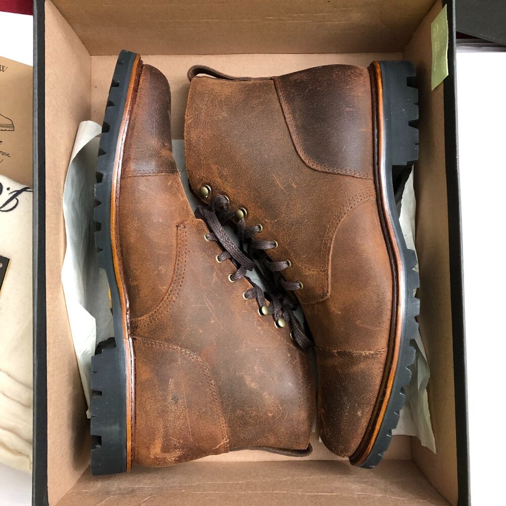 NWB J. Crew Kenton cap-toe boots in English waxed leather